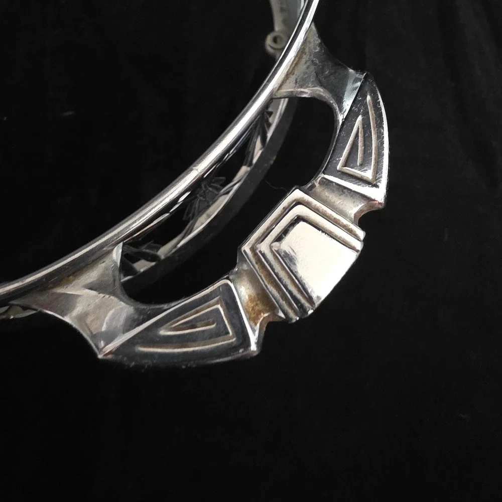 Royal Rochester Royalite Fraunfelter Casserole w Art Deco Chrome Carrier Stand